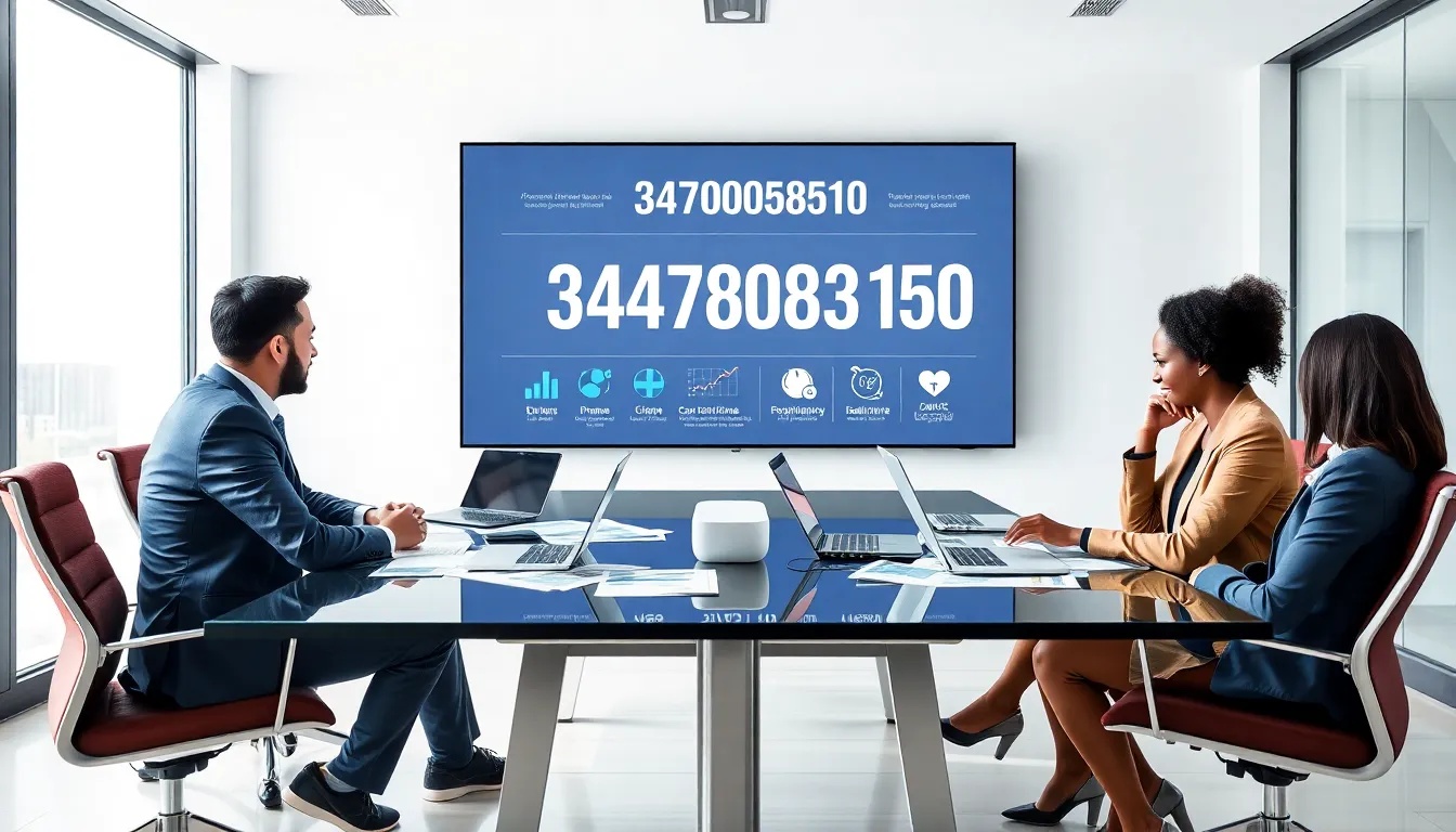 diverse team discussing the significance of a numerical data point.